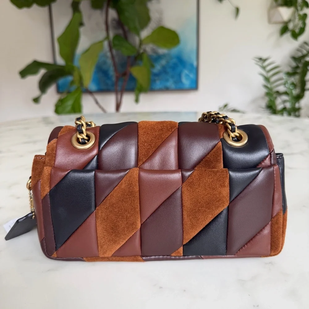 NWT Coach Tabby Shoulder Bag 20 With Patchwork Quilting Maple Shadow Brown CBG88 - Picture 3 of 15